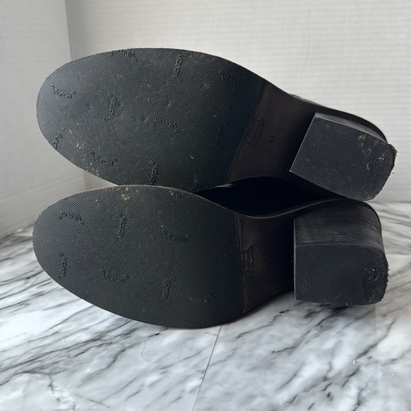 Free People Marquis distressed black leather ankle boot with rear zip block heel - Picture 6 of 10